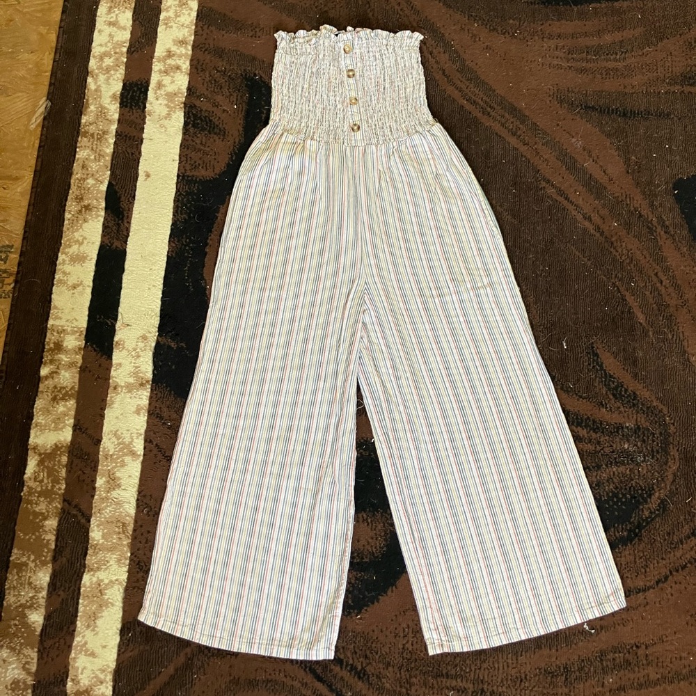 Olivaceous Striped Strapless Jumpsuit Size Small EUC - Picture 1 of 3